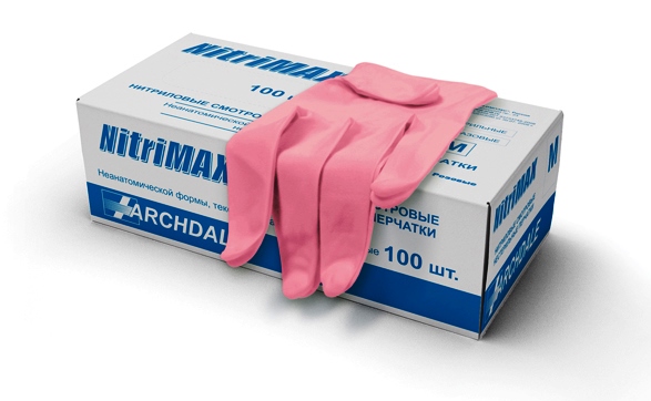 Нитриловые перчатки NitriMax (розовые) купить